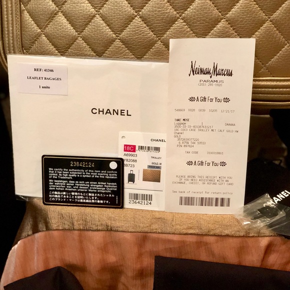 Authentic 18c Chanel Metallic Calfskin Trolley - Picture 2 of 8